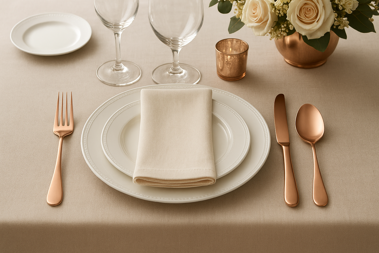 Conjunto Talheres Rose Gold 16 Peças - Acabamento Premium