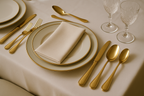 Conjunto Talheres Dourados Premium - 48 Peças Banhado Ouro